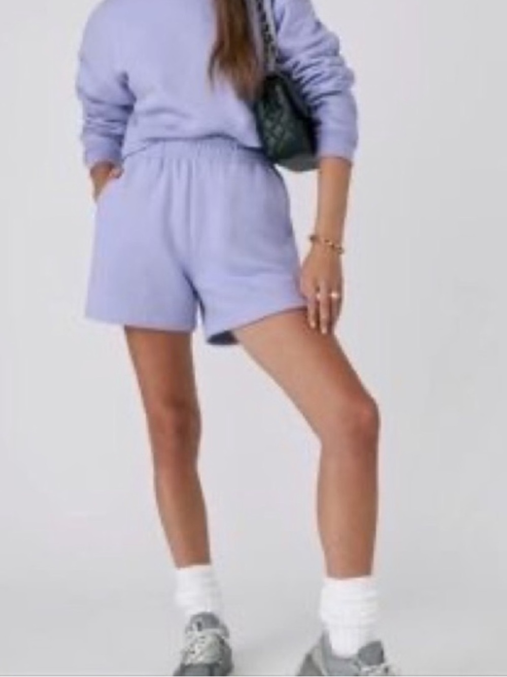 Reformation Brooks Classic Sweat Short — Lavender — Size S